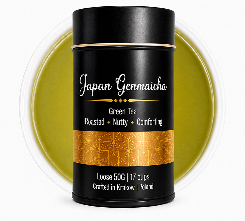 Japan Genmaicha Leo Tea w eleganckiej puszce
